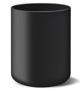Demany black utensil holder top view shows sturdy ceramic design for clutter-free counters
