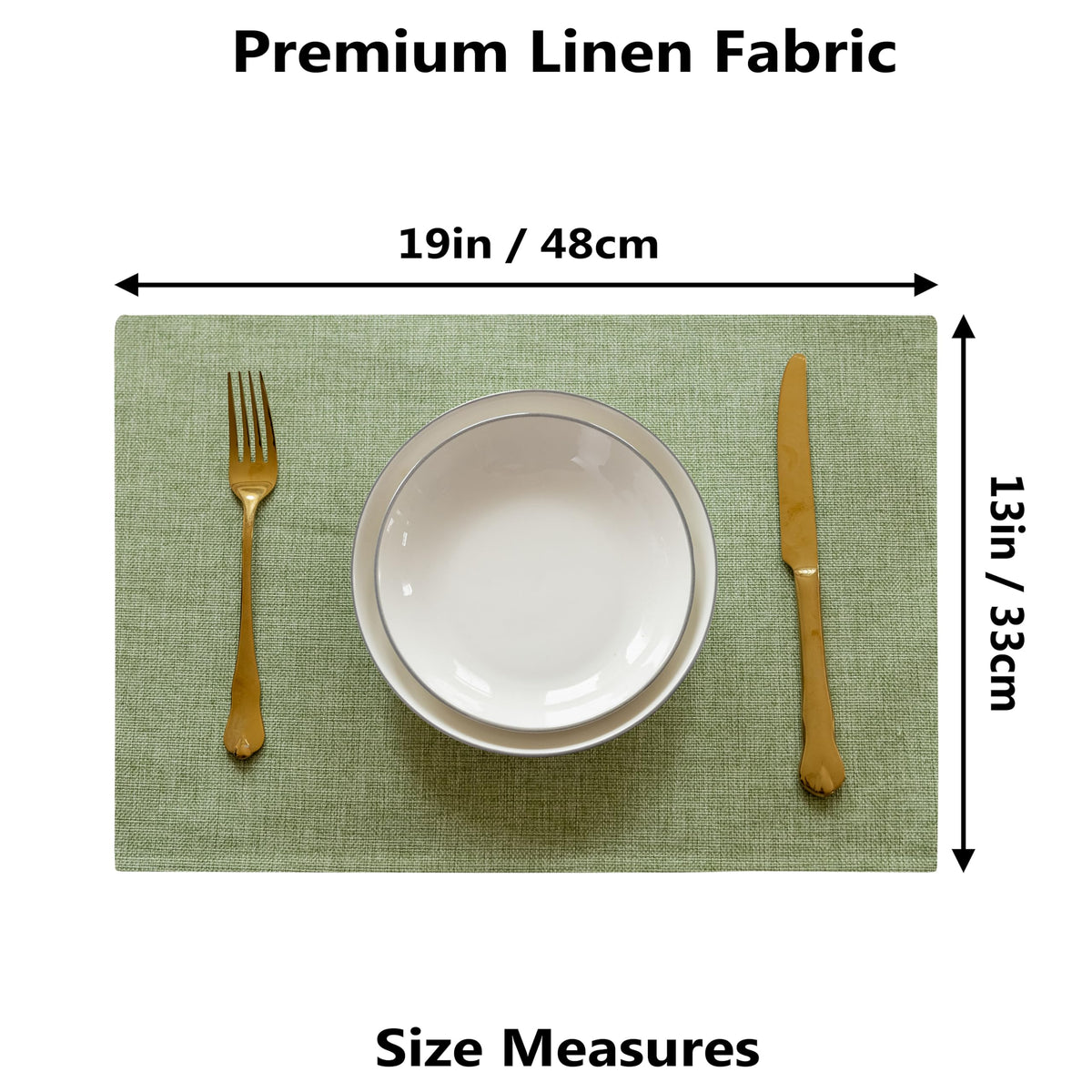 Demetex Green placemats provide scratch resistance during everyday meals