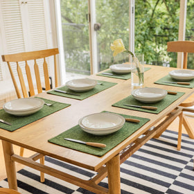 Demetex green placemats are not waterproof and liquids pass through