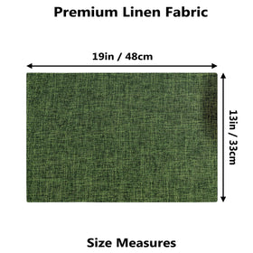 Demetex green placemats provide heat protection for casual meals