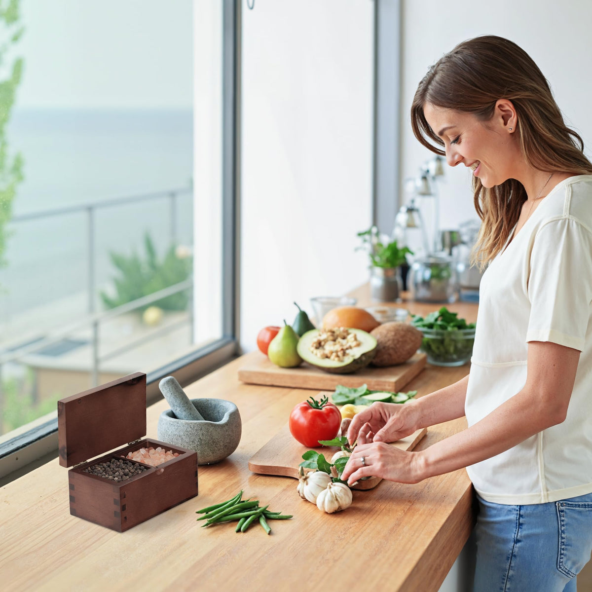 Demigo on a kitchen counter ready for busy cooking