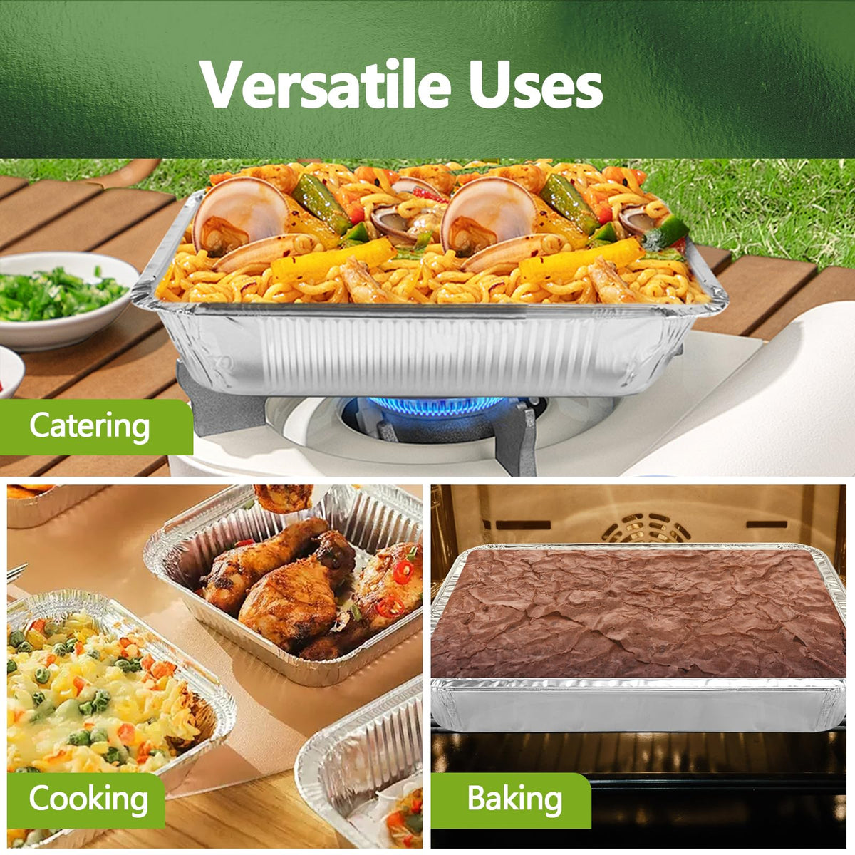 Demiwise recyclable aluminum pans support easy cleanups after events.