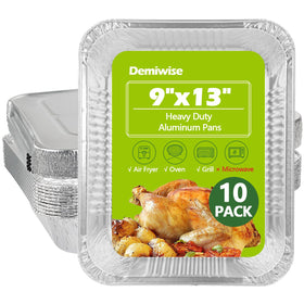 Demiwise thickened foil pan with lid demonstrates reinforced strength for even baking.