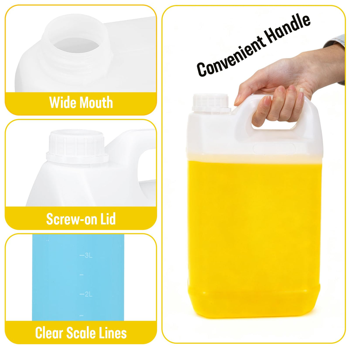 DEMORA translucent body for quick liquid level checks.