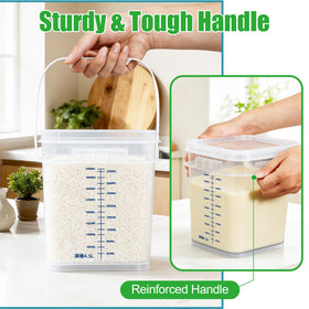 DEMORA 4-quart clear container with graduated markings for precise portioning