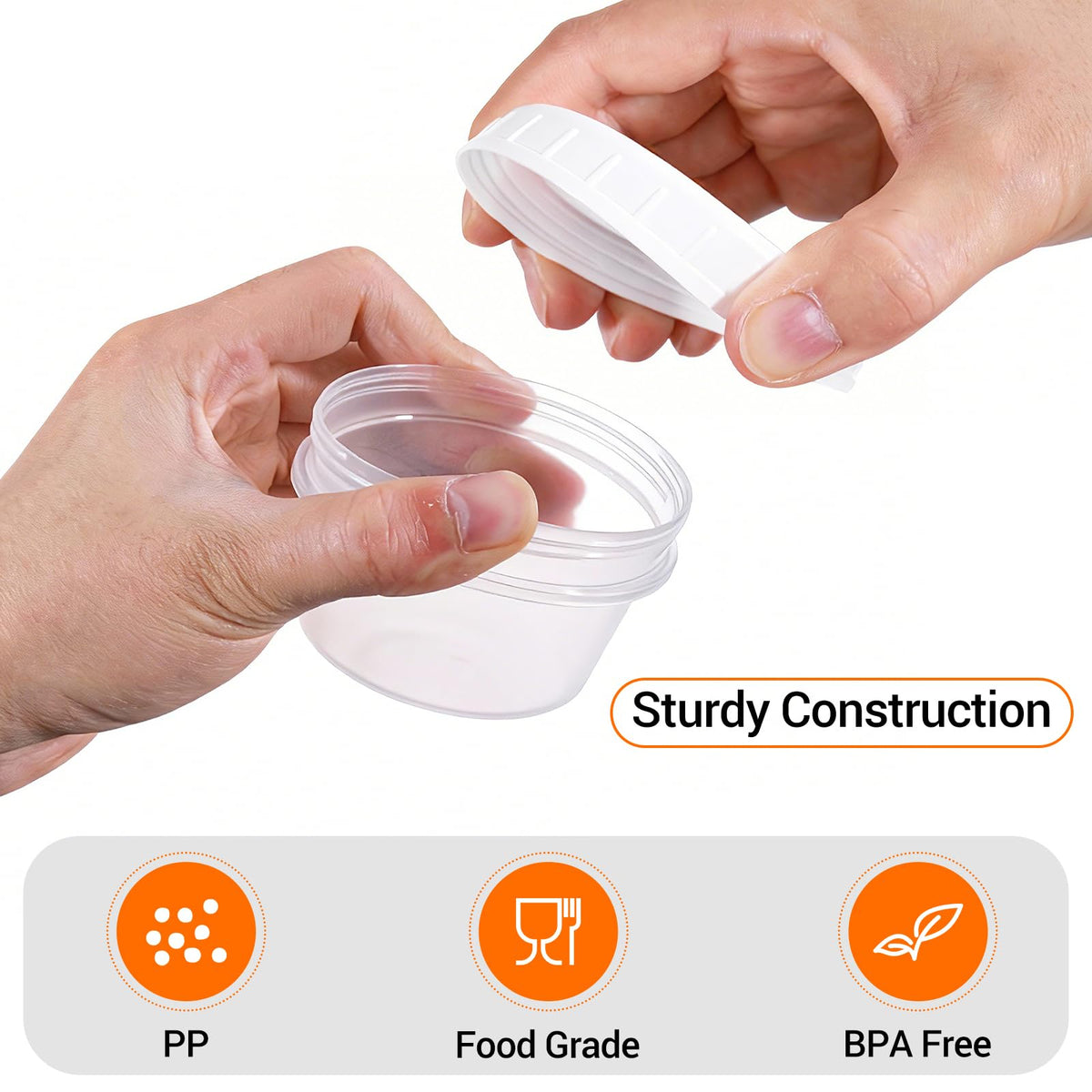DEMORA durable 6 oz container resists cracks during frequent daily use
