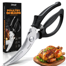 Demzit poultry shears with angled blade for tough cuts.