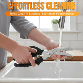 Demzit poultry shears rust-resistant stainless steel and easy cleaning.