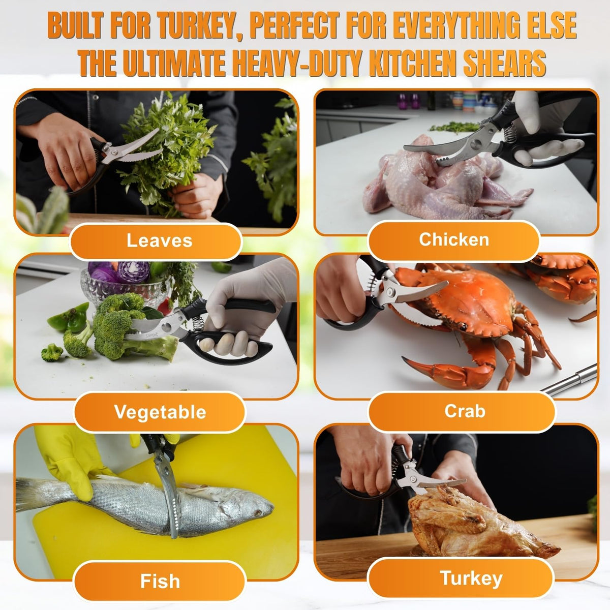 Demzit poultry shears spring-loaded mechanism delivers smooth action.