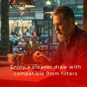 DENICOTEA cigarette holder black ring with filter compatibility promotes flexible use with 9mm filters