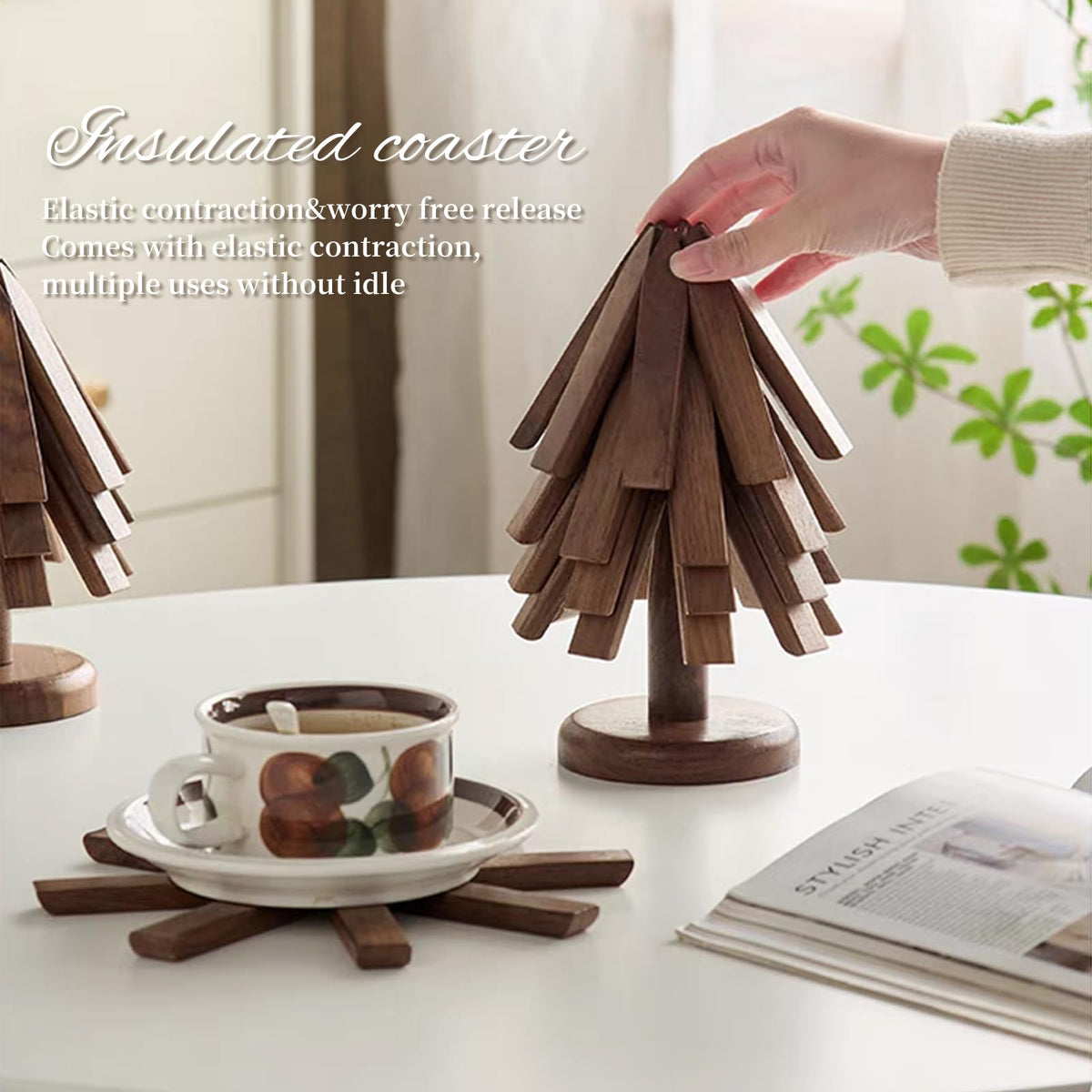 DEOLD trivet unfolds to 7.8 inches for versatile dish placement.