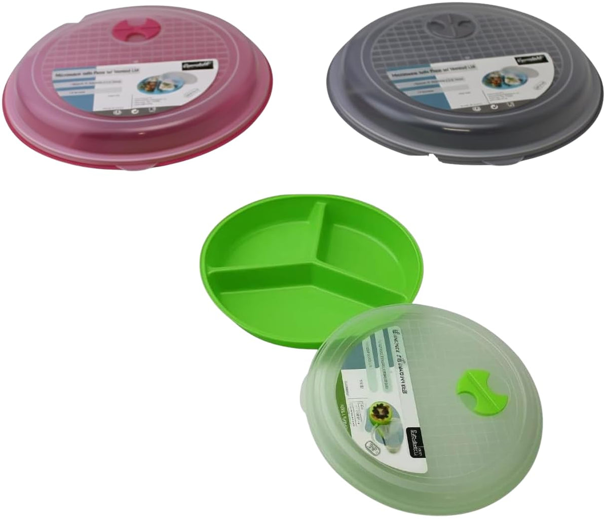 Dependable Essentials microwave-safe plate highlights durable BPA-free plastic for daily use.