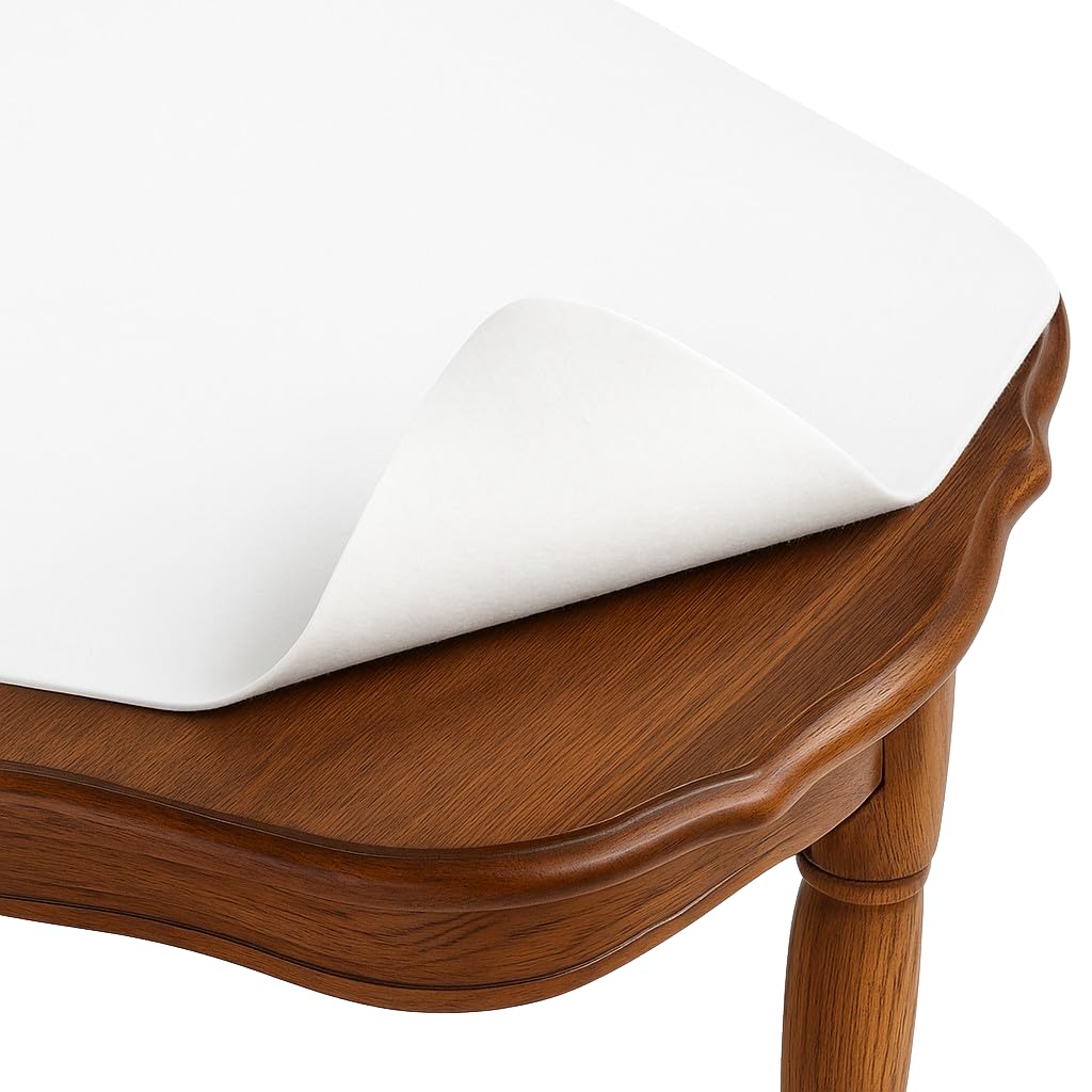 Dependable Industries Essentials cut-to-fit table pad protects tables during meals.