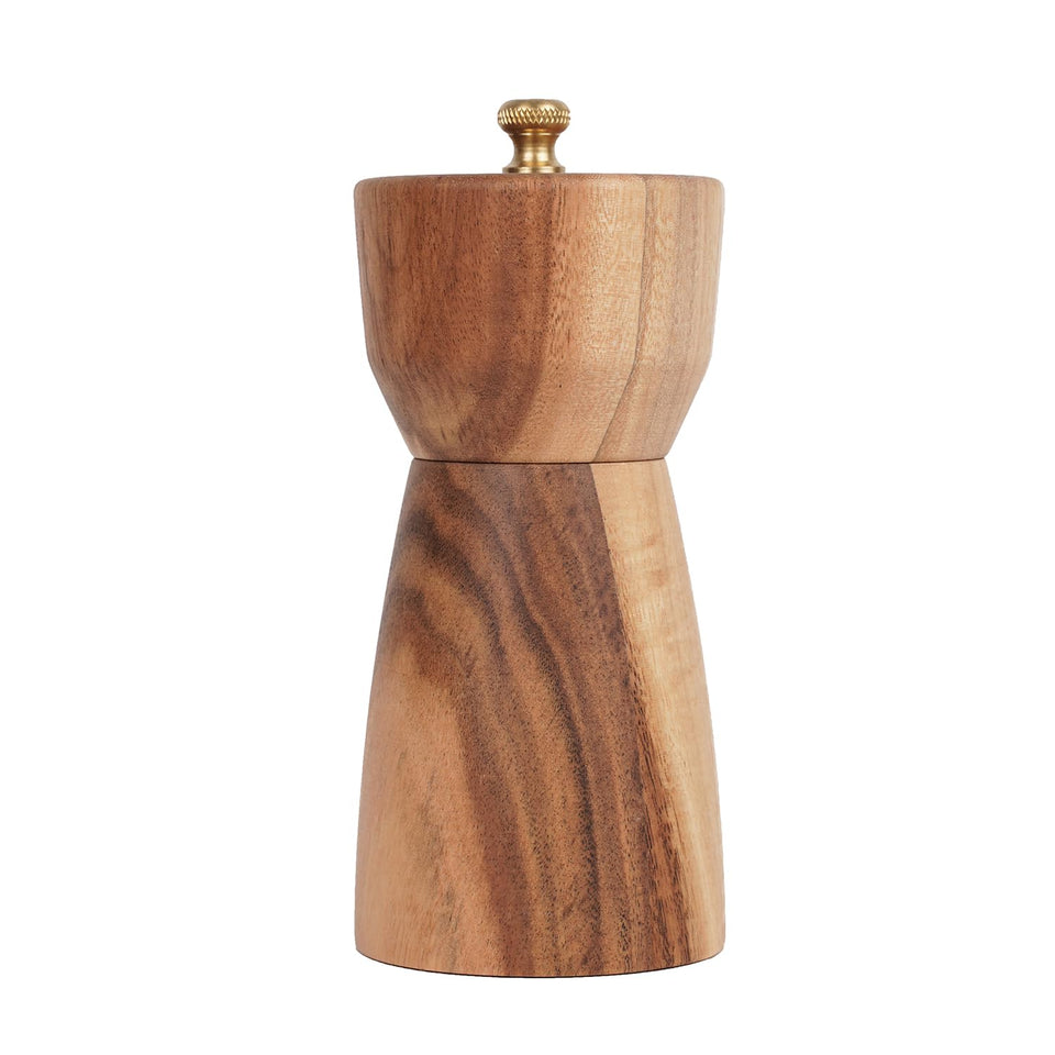 DeroTeno pepper grinder in acacia wood, ideal for stylish table seasoning