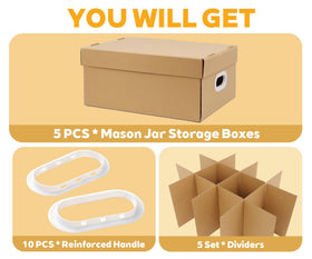 DERZIFUN reinforced-handle cardboard boxes keep jars secure during moving.