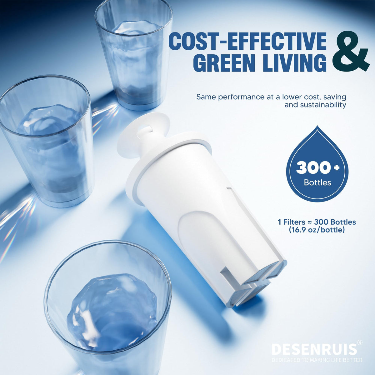 DESENRUIS filtration layer close-up highlights activated carbon for better water quality.