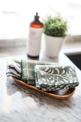 Desert Aqua designer prints towel adds modern flair to your kitchen