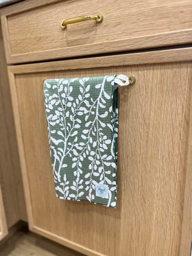 Desert Aqua hanging loop towel for easy storage and drying