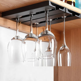 DESONAUT wine glass holder under cabinet keeps stemware organized and easily accessible