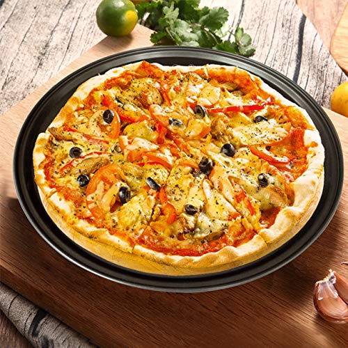 Destinymd carbon steel pizza pan for even heat distribution.