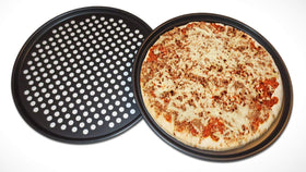 Destinymd nonstick pizza pan enables easy release.