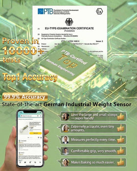 Detioy digital kitchen scale display provides clear readings at a glance.