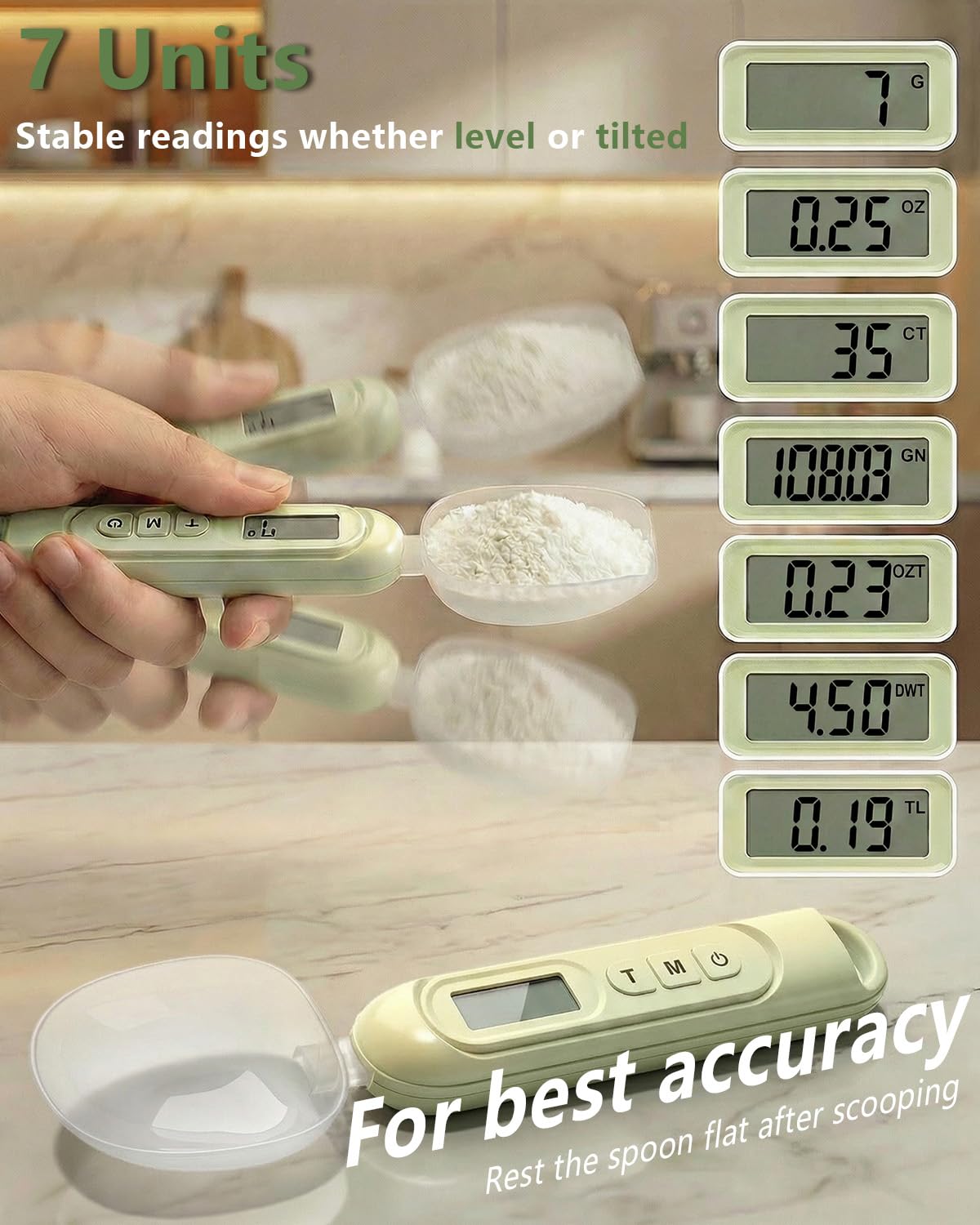 Detioy smooth-touch handle enables one-handed scooping.