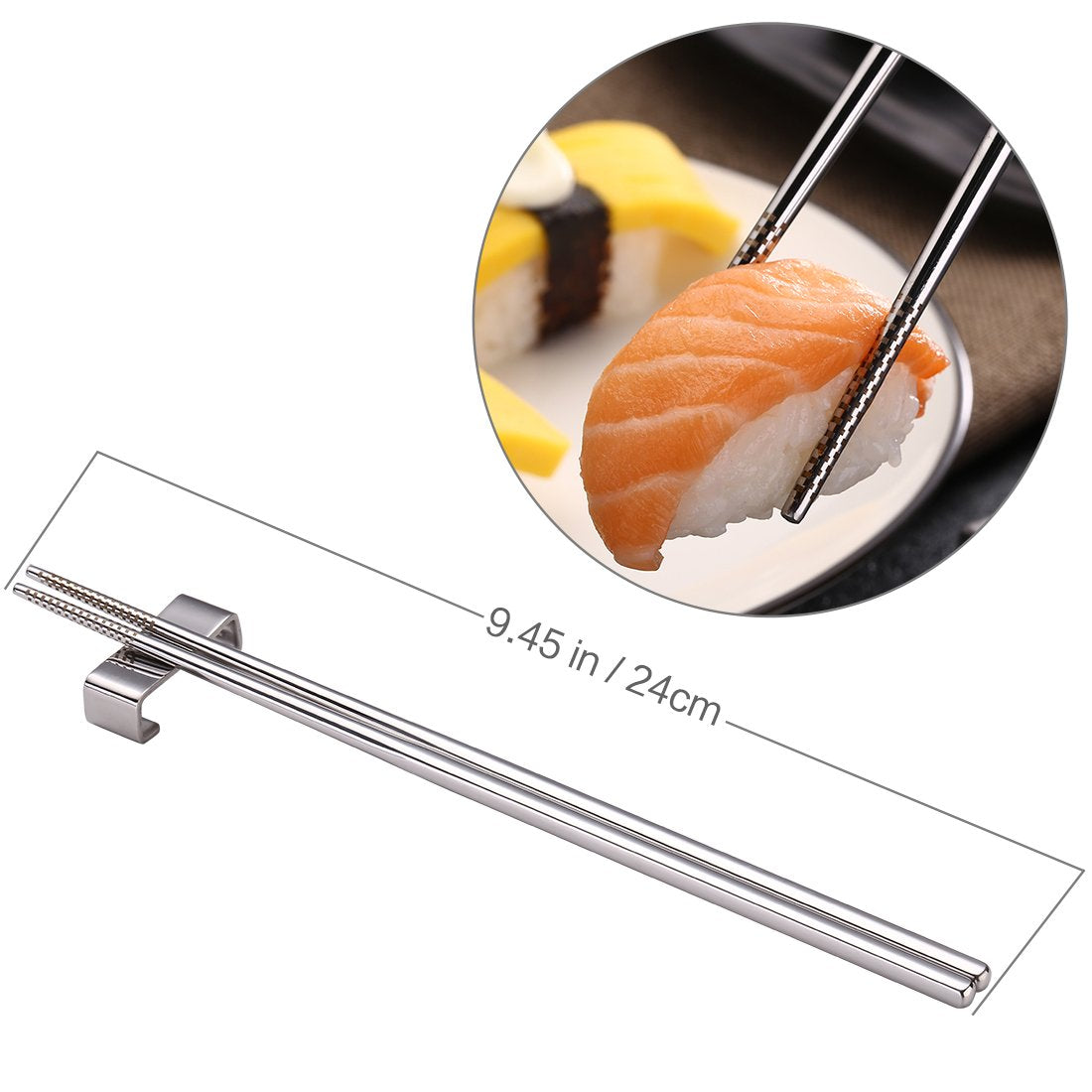DEVICO non-slip texture on tips, improves food pickup during meals.