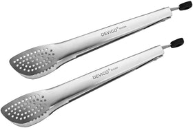 Devico 12-inch kitchen tongs in lifestyle setting, perfect for versatile cooking tasks.