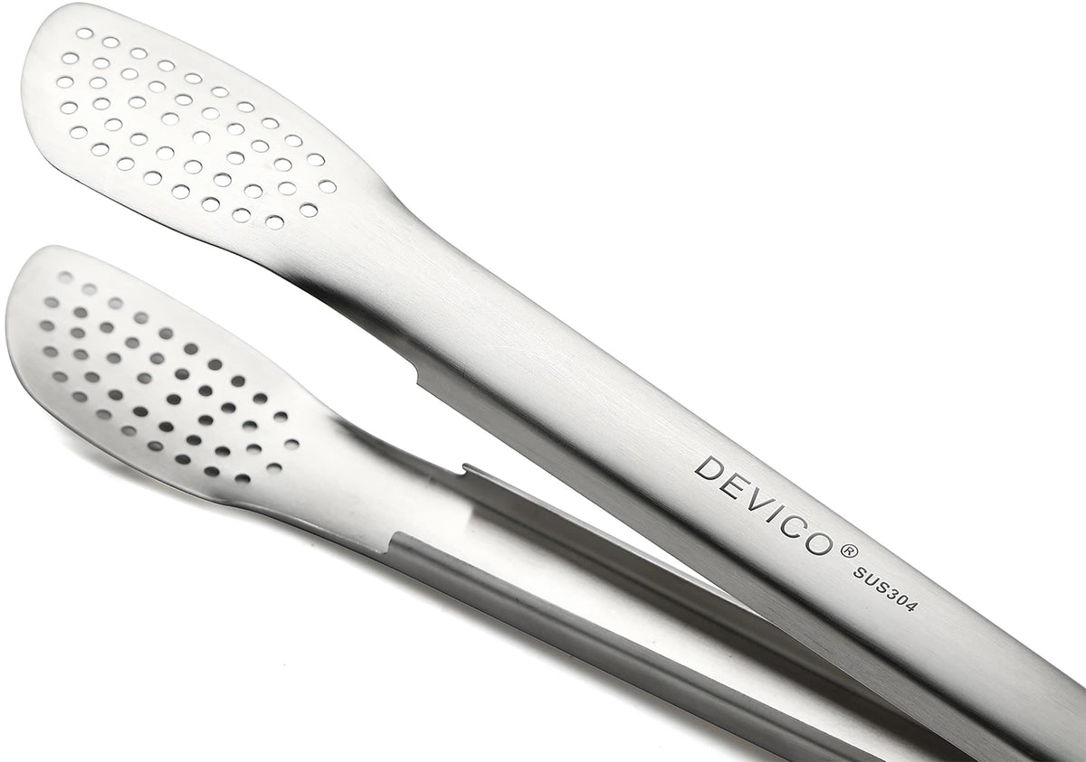 Devico locking mechanism tongs demonstrated for easy one-handed use and compact storage.