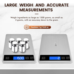 Deweywei 33lb scale includes a compact hook for storage.