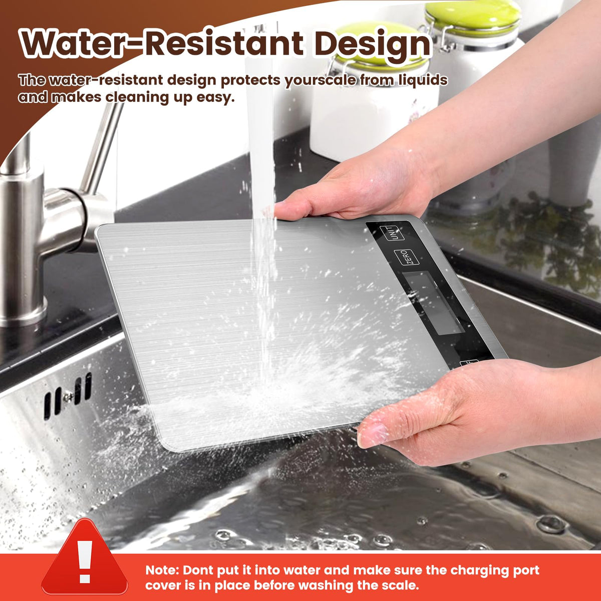 Deweywei 33lb scale supports kg g lb oz ml for versatile recipes.