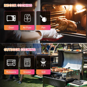 Dewjom oven and grill cooking setup for hands-free control.