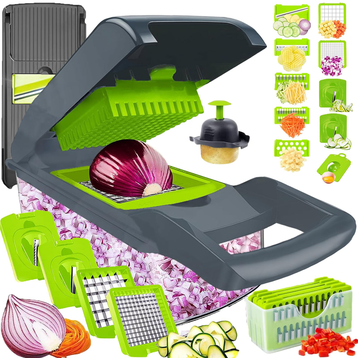 Dewpeton Pro-Series 20-in-1 full device on counter, showing all-in-one prep capability
