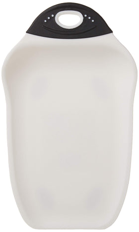 Dexas Chop and Scoop board curved edges guide juices while slicing fruit.