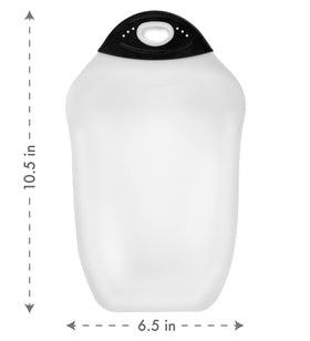 Dexas Chop and Scoop board with non-slip feet stays steady during cutting.