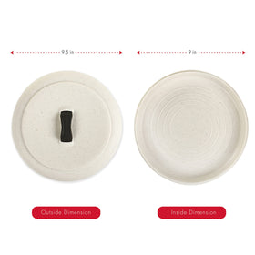 Dexas natural oat colored tortilla warmer adds rustic charm to kitchen decor.