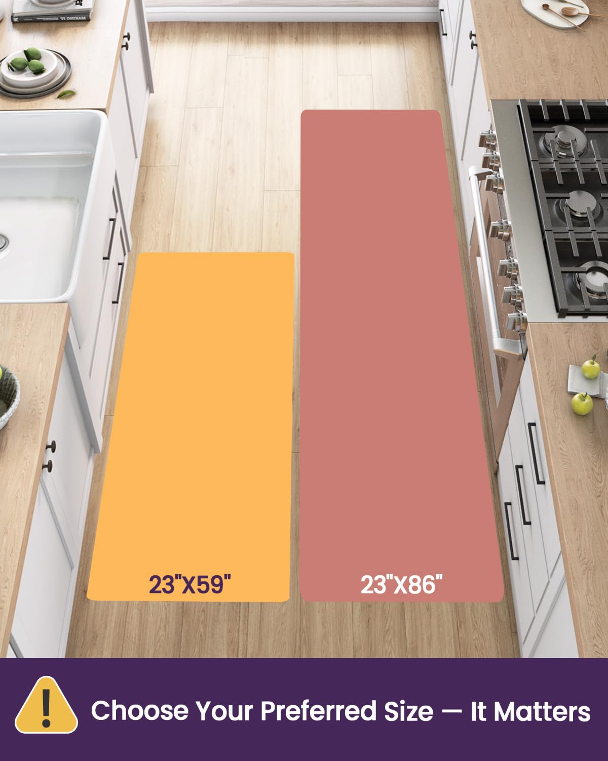 DEXI memory foam kitchen mat long runner with cushioned support.