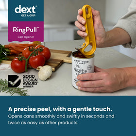 Dext easy open action reduces effort for seniors and those with arthritis