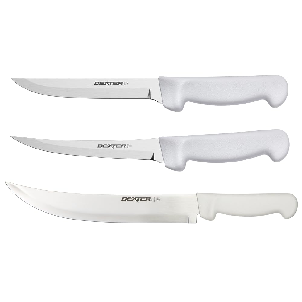 Dexter-Russell 3-piece knife set with razor-sharp blades for precise trimming and carving
