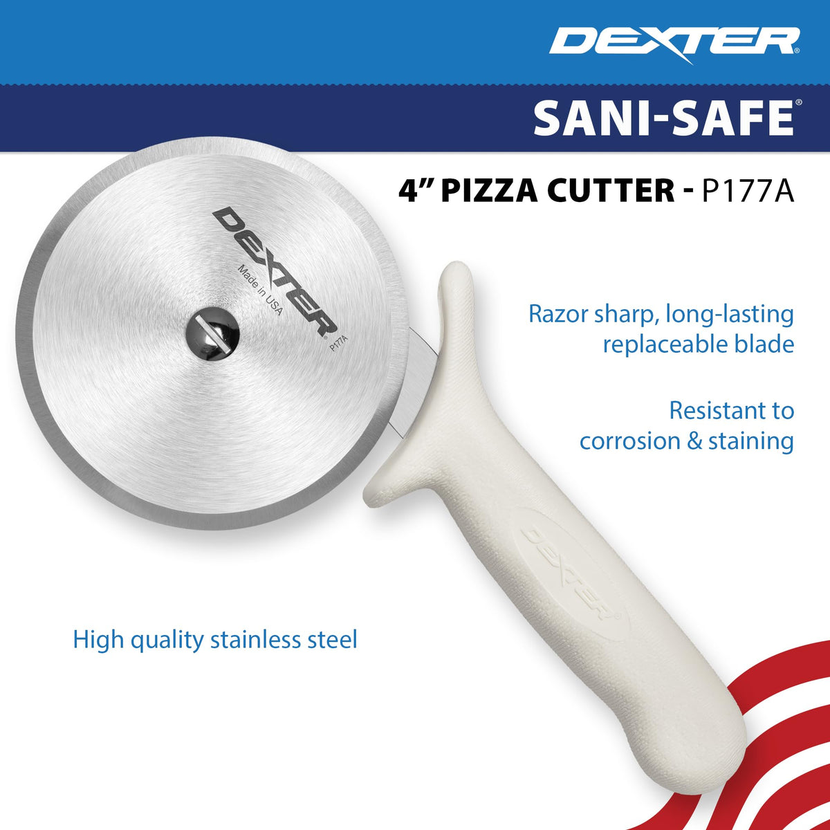 Dexter-Russell P177A-4PCP heavy-duty rotary cutter for consistent cuts through doughs