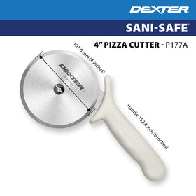 Dexter-Russell P177A-4PCP pizza slicer in use delivering even slices every time