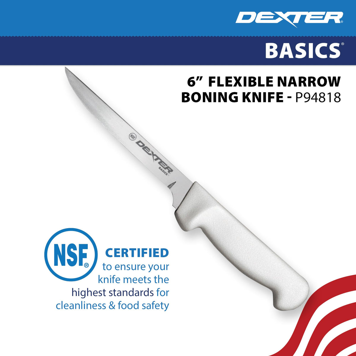 Dexter-Russell Basics 31614 blade showing stain-free steel and edge retention for busy kitchens