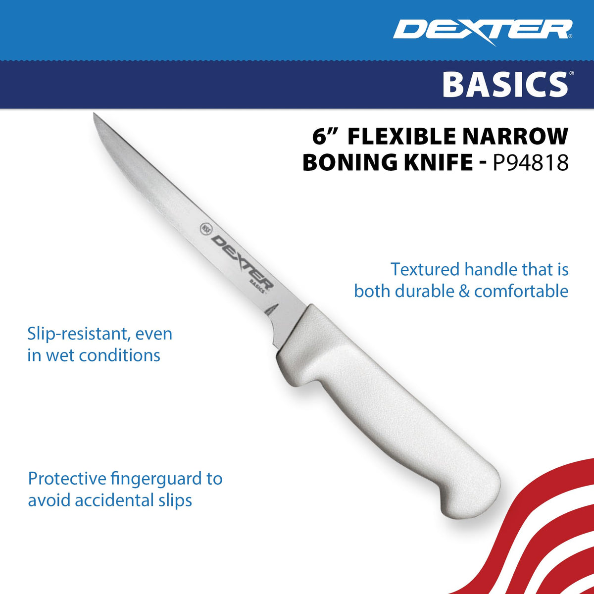 Dexter-Russell boning knife ideal for poultry trimming and fish filleting tasks