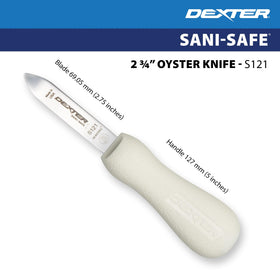 Dexter-Russell Sani-Safe handle shown providing secure grip in wet prep conditions.