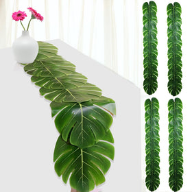 DEYIXUN palm leaves table runner 72 inch set for seamless tropical tables