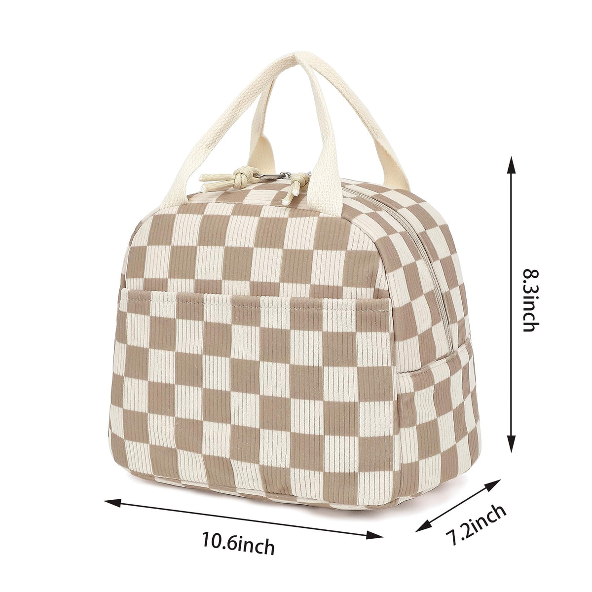 Dezcrab Corduroy Lunch Box sturdy handle for easy carrying.