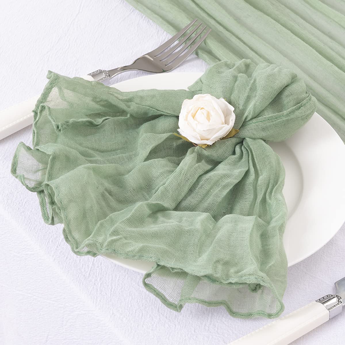 DeZerlor sage green napkins dining table decor suitable for banquets