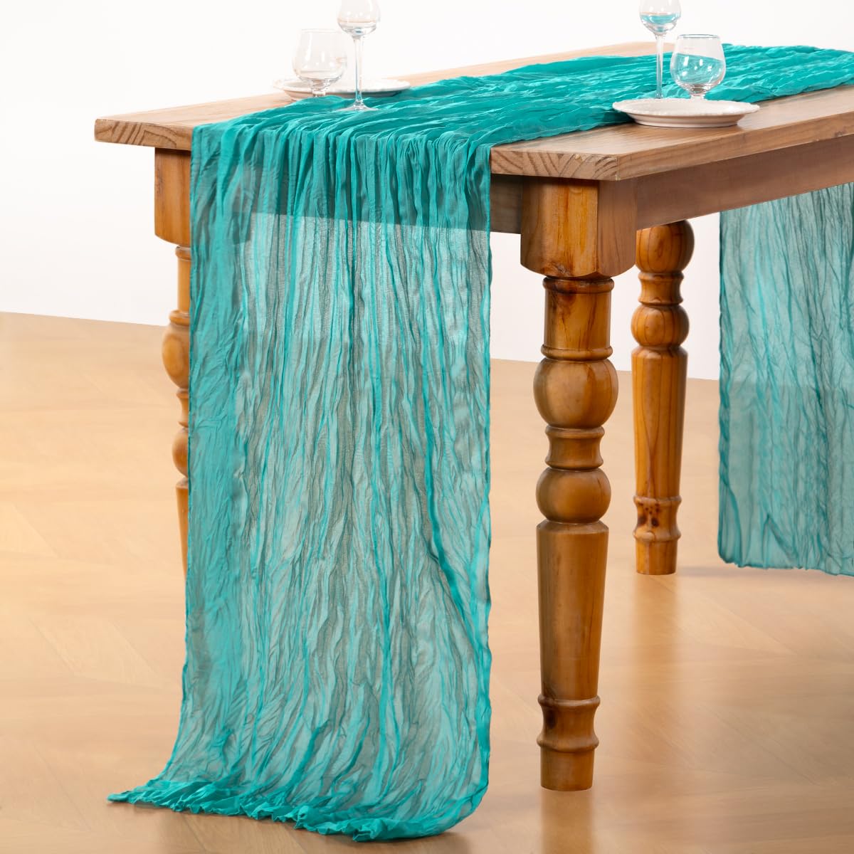 DeZerlor teal runner brightens Easter or bridal shower tables