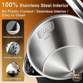 Dezin 304 stainless steel interior preserves flavor and minimizes metallic aftertaste.